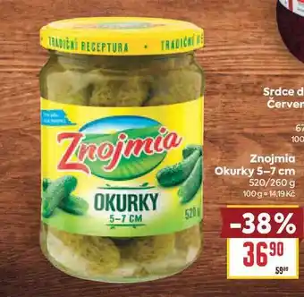 Billa Znojmia Okurky 5-7 cm 520/260 g nabídka