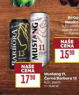 Billa Mustang 11, Černá Barbora 13 0,51, plech nabídka