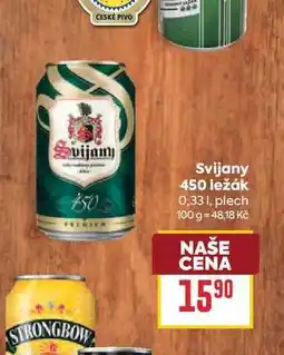 Billa Svijany 450 ležák 0,331, plech nabídka