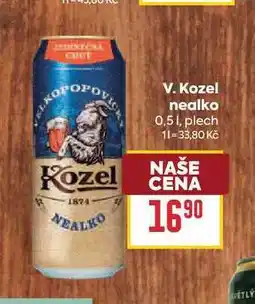 Billa V. Kozel nealko 0,51, plech nabídka