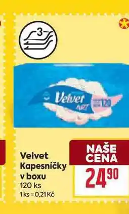 Billa Velvet Kapesníčky v boxu 120 ks nabídka