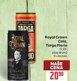 Billa Royal Crown Cola, Targa Florio nabídka