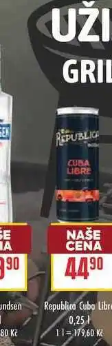 Billa Republica Cuba Libre nabídka