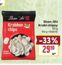 Billa Shan-Shi Krabí chipsy nabídka