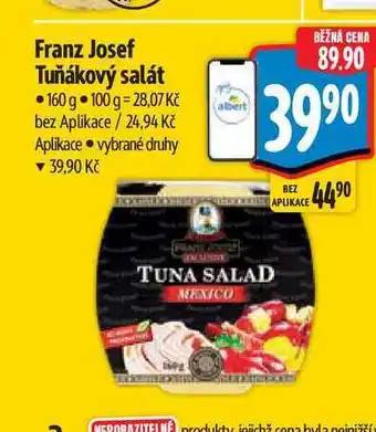 Albert Franz Josef Tuňákový salát nabídka