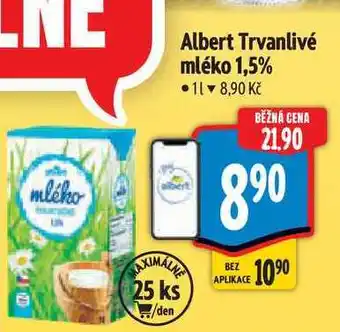 Albert Albert Trvanlivé mléko 1,5% nabídka