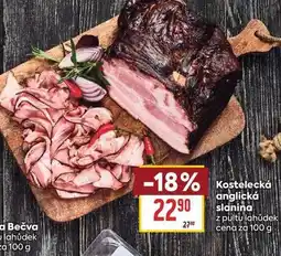 Billa Kostelecká anglická slanina z pultu lahůdek cena za nabídka