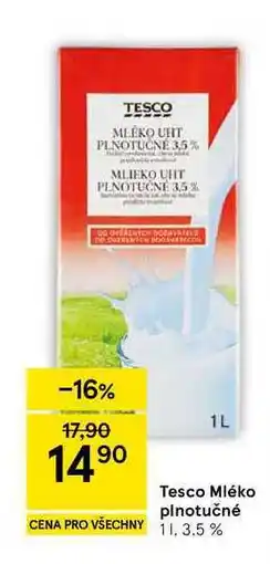 Tesco Tesco Mléko plnotučné 3,5 % nabídka