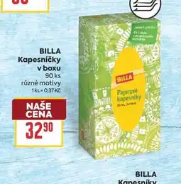 Billa BILLA Kapesníčky v boxu 90 ks nabídka