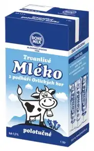 Tesco Bohemilk polotučné trvanlivé mléko 1l nabídka