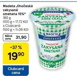 Tesco Madeta Jihočeská zakysaná smetana 15% nabídka