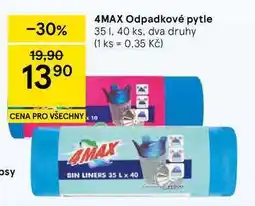 Tesco 4MAX Odpadkové pytle, 35 l, 40 ks, dva druhy nabídka