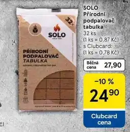 Tesco SOLO Přírodní podpalovač tabulka, 32 ks nabídka