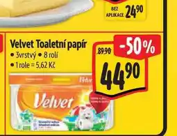 Albert Velvet Toaletní papír 3vrstvý 8 rolí nabídka