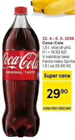 Tesco Coca-Cola, 1.5 l, více druhů nabídka