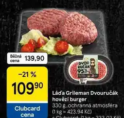 Tesco Lád'a Grileman Dvouručák hovězí burger nabídka