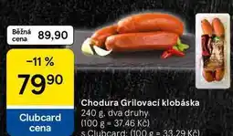 Tesco Chodura Grilovací klobáska, 240 g, dva druhy nabídka