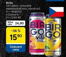 Tesco BirGo, ochucené nealkoholické pivo nabídka