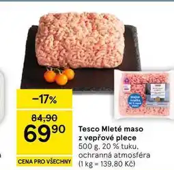 Tesco Tesco Mleté maso z vepřové plece, 500 g, 20 % tuku nabídka
