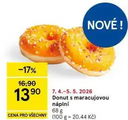 Tesco Donut s maracujovou náplní nabídka