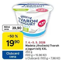 Tesco Madeta Jihočeský Tvaroh a jogurt bílý XXL nabídka