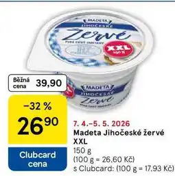 Tesco Madeta Jihočeské žervé XXL nabídka
