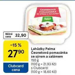 Tesco Lahůdky Palma se sýrem a salámem nabídka