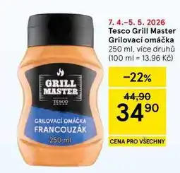 Tesco Tesco Grill Master Grilovací omáčka, 250 ml, více druhů nabídka