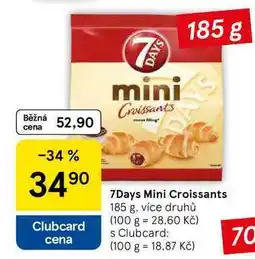 Tesco 7Days Mini Croissants, 185 g, více druhů nabídka