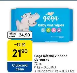 Tesco Gaga Dětské vlhčené ubrousky, 72 ks nabídka