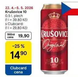 Tesco Krušovice 10, 0.5 l, plech nabídka