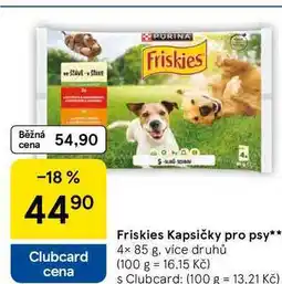 Tesco Friskies Kapsičky pro psy, 4× 85 g, více druhů nabídka
