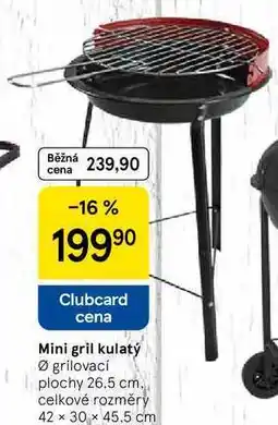 Tesco Mini gril kulatý, Ø grilovací plochy 26.5 cm. celkové rozměry 42 x 30 x 45.5 cm nabídka