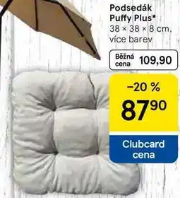 Tesco Podsedák Puffy Plus, 38 x 38 x 8 cm. více barev nabídka