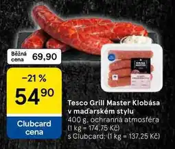 Tesco Tesco Grill Master Klobása v maďarském stylu nabídka