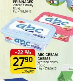 Flop ABC CREAM CHEESE vybrané druhy nabídka