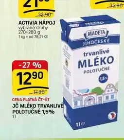 Flop JČ MLÉKO TRVANLIVÉ POLOTUČNÉ 1,5% nabídka