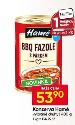 Hruška Konzerva Hamé vybrané druhy nabídka