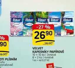 Flop VELVET KAPESNÍKY PAPÍROVÉ 10 x 10 ks | 3vrstvé nabídka