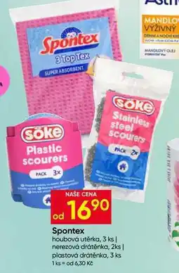 Hruška Spontex houbová utěrka, 3 ks nabídka