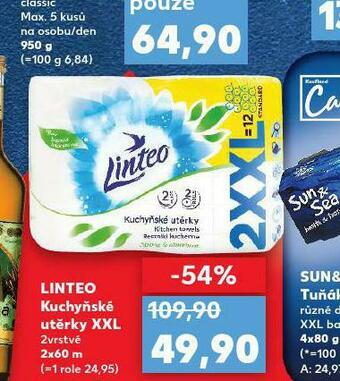 Kaufland Linteo kuchyňské utěrky nabídka