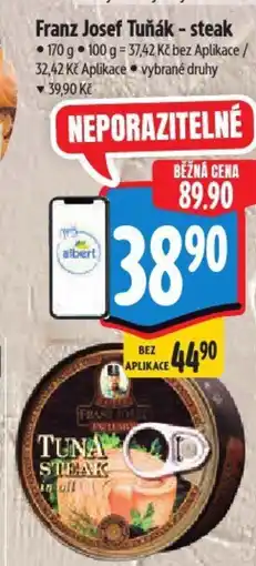 Albert Franz Josef Tuňák - steak nabídka