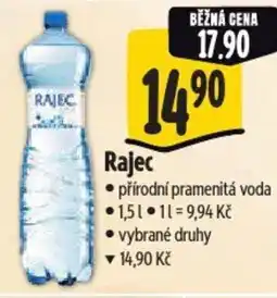 Albert Rajec přírodní pramenitá voda nabídka