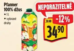 Albert Pfanner 100% džus nabídka