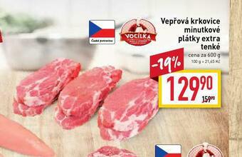 Billa Vepřová krkovice minutkové plátky extra tenké nabídka