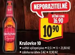 Albert Krušovice 10 světlé výčepní pivo nabídka