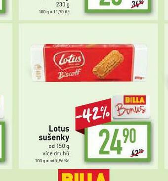 Billa Lotus sušenky nabídka