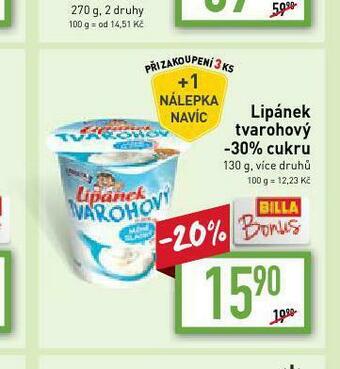 Billa Lipánek tvarohový -30% cukru nabídka