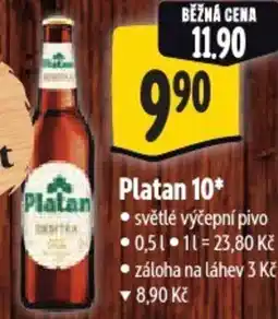 Albert Platan 10 světlé výčepní pivo nabídka
