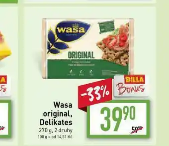 Billa Wasa delikates nabídka
